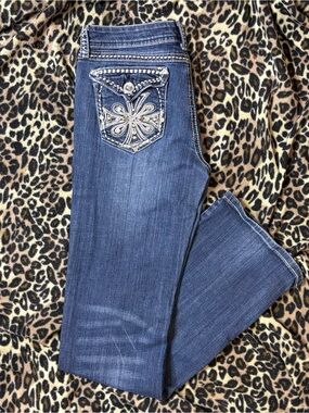 Y2k mcbling low rise Embellished Dark Blue Women’s Jeans